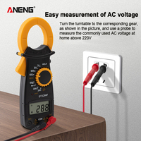 ANENG meteran jepit Digital DT3266 Material Multimeter Voltmeter 600V DC/AC indikator baterai rendah bahan ABS
