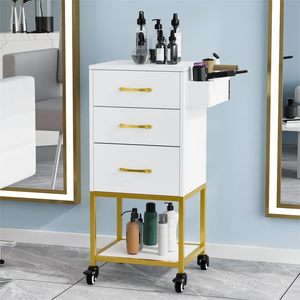 Carrello da Lavoro Moderno di Design in Legno per Salone da Parrucchiere e Barbiere - Product Image 1