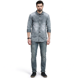 Chemises en jean durables pour hommes 100 % coton respirant à séchage rapide à manches courtes, conçues pour un style décontracté et confortable au quotidien - Product Image 1