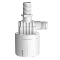 Robinet flottant de toilette en plastique ABS, vanne à boisseau sphérique automatique d'arrêt et de remplissage, contrôle du niveau d'eau réglable, filetage mâle 1/2 pouce