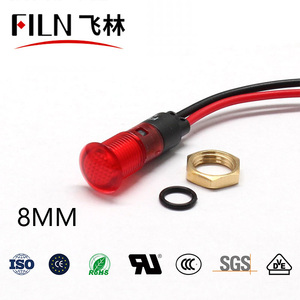Flin 8mm110v IP65 nhựa vít pins thiết bị chỉ số đèn hiển thị trạng thái làm việc của thiết bị - Product Image 3