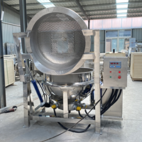 Marmite industrielle double couche grande capacité électrique/vapeur/gaz pour cuisson du thé et de la viande avec panier inclinable