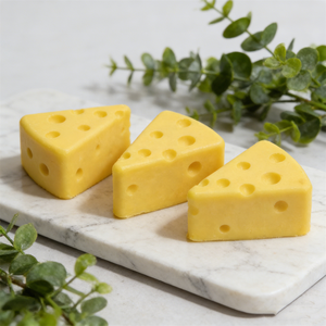Ensemble de modèles de <span class=keywords><strong>faux</strong></span> fromages en plastique écologiques, plusieurs tailles, tranches triangulaires, petits cubes, pour aliments au goût crémeux jaune pâle - Product Image 4