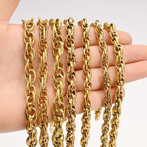 Twisted Double Link Chain | 18K PVD Gold Stainless Steel Handmade Chain for DIY Necklace Bracelet Making - Product Image 4