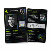 Carte PVC personnalisée imprimée avec bande magnétique Hico 2750oe et code-barres, badge d'identification de personnel à proximité