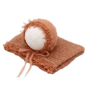 Vêtements de photographie de nouveau-né, chapeau en tissu d'emballage de Photo de bébé, dentelle Mohair, fil enveloppé - Product Image 1