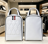 Sac à chaussures en cuir PU personnalisé populaire avec fermeture éclair souple, sac de voyage portable pour le golf