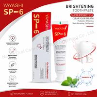 YAYASHI SP-6 Pasta Gigi Super Probiotik 6 120g, Probiotik Multi-Tanaman Penangkal Bau Mulut, Pemutih Gigi Penghilang Noda