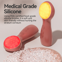 Masajeador Facial de Silicona Recargable con Vibración y Calor, Limpiador, Cepillo de Limpieza Facial Eléctrico de Silicona
