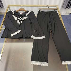 WanBao Mujer Manga Larga Algodón Logotipo Personalizado Tallas Grandes Mujeres Modal Lounge Sets para Mujeres - Product Image 3