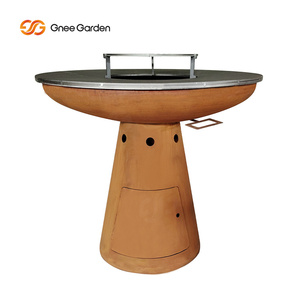 Factory Custom Corten Steel Fire Bowl <b>BBQ</b> Grill Wood Burning Outdoor Patio Fire Pit <b>Table</b> - Product Image 6