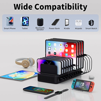 Station de charge 60W pour plusieurs appareils, station de charge rapide USB 10 ports avec séparateurs réglables