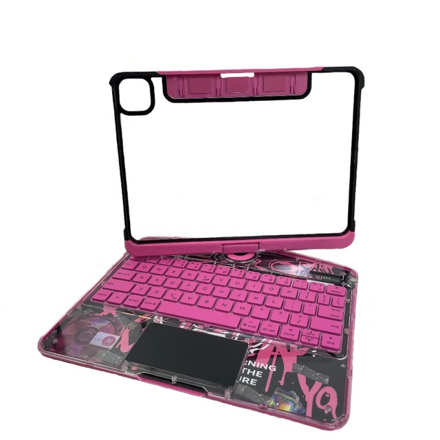 Hottest Transparent Neon Color Keyboard for iPad 10th Gen iPad A16 360 Degree Rotation iPad Keyboard Case for A16 2025 11inch