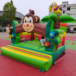 Commercial grade chateau gonflable new bouncy castle <b>inflatable</b> jungle bouncing <b>house</b> with slide for kids party - Product Image 5