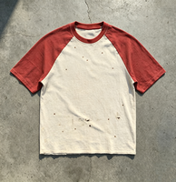 T-shirts de qualité supérieure à coupe ample, logo personnalisé, t-shirt délavé et vieilli à manches courtes, couleur personnalisée