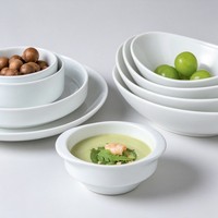 Groothandel Witte Porseleinen Bootvormige Schaal, Keramische Ovale Bootvormige Schaal voor Amuse, Fruitsalade, Hotel, Restaurant, Catering, Tafelgerei