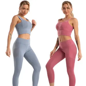 Оптовая продажа 2023 KGKE скромные активные 4 способа стрейч однотонные брюки для йоги с высокой талией и карманами Спортивная одежда для женщин тренажерный зал