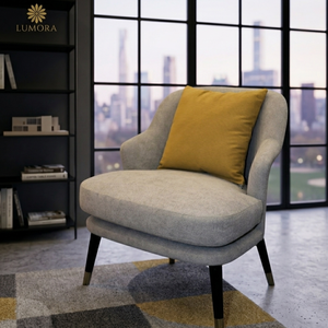 Sofá Individual Collins de Madera Moderna con Forma Semicircular, Diseño Confortable, Tapicería de Tela para Apartamento - Product Image 5