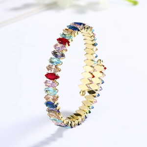 Nuova Tecnologia Bracciale Regolabile in Cristallo con Zirconia Colorata Placcato Oro 18K - Product Image 5