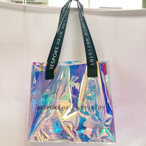 Holographic Large Handbag Gift Wrap <b>Pvc</b> Tote Bags with Handle for Party,Birthday,Christmas,Travel, Festival,Wedding, Shopping - Product Image 2