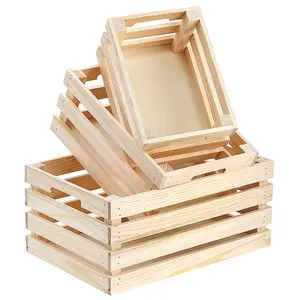 Cajas naranjas de madera rústicas decorativas cajas de madera caja de regalo