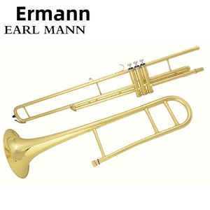 Trombone da Marcia Tenore Earl Mann <span class=keywords><strong>B</strong></span> con Valvole a Pistone a Tre Posizioni e Finitura Laccata Oro - Product Image 3