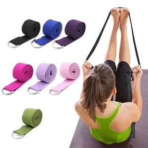 Vente en gros de ceinture en coton avec logo personnalisé Sports & Divertissement Sangle de yoga réglable pour le fitness Physiothérapie Pilates - Product Image 3