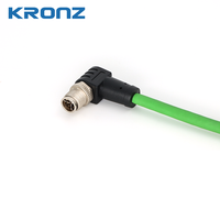 Conectores KRONZ M12 con cable de conexión IE Cate6A preensamblado Conector de cable Ethernet/IP de código X M12 de 8 pines