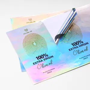Wholesale Custom self adhesive waterproof logo label vinyl die cut holographic sticker printing art design