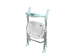 Chaise de douche pliante brevetée avec petit dossier amovible, gain de place - Product Image 6