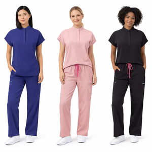Conjuntos de Uniformes Médicos Unisex de Cuello Alto y Pierna Recta, Tela <span class=keywords><strong>El</strong></span>ástica en 4 Direcciones, Logotipo Personalizado, Marca Niaahinn - Product Image 1