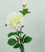 Fleur artificielle de dahlia faite à la main en Europe pour mariage, Saint-Valentin, Thanksgiving et Nouvel An