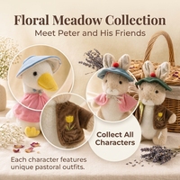 Peluche Peter Rabbit Floral Meadow, Madame Lapin Flopsy, Lapin Benjamin, Jouet en Peluche, Fibre de Polyester, PVC, 38cm, Décoration de Maison Pastorale