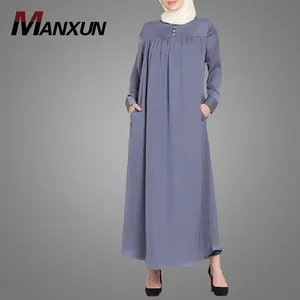 En çok satan yeni stil Abaya Maxi uzun İslam giyim müslüman elbise Abaya modelleri Dubai tek parça uzun elbise