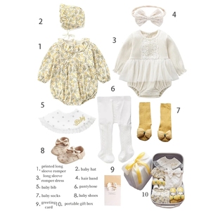 Baju Bayi vêtements en coton pour nouveau-né certifié Oeko-Tex pour nouveau-né pour bébé <span class=keywords><strong>de</strong></span> 0 à 3 mois coffret grenouillère pour filles - Product Image 2