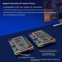 Support de refroidissement PS5 avec station de charge, double ventilateur, lumière RGB, chargeur de manettes et rangement de jeux pour PS5 Slim et Pro