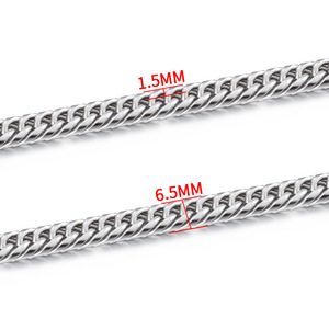 Chaîne ronde en acier inoxydable à double tissage collier à faire soi-même bracelet pendentif paquet commerce extérieur personnalité de la mode simple - Product Image 5
