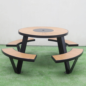 Ensemble <span class=keywords><strong>de</strong></span> meubles <span class=keywords><strong>de</strong></span> <span class=keywords><strong>jardin</strong></span> en bois plastique d'extérieur, <span class=keywords><strong>table</strong></span> <span class=keywords><strong>de</strong></span> <span class=keywords><strong>jardin</strong></span>, <span class=keywords><strong>table</strong></span> <span class=keywords><strong>de</strong></span> pique-nique en acier et banc <span class=keywords><strong>de</strong></span> parc en bois d'extérieur - Product Image 5