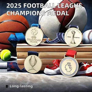 I campioni della lega di calcio con Logo personalizzato della medaglia della lega 2025 premiano il produttore professionale souvenir in metallo materiale in ottone - Product Image 3