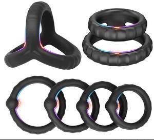 3 verschiedene Silikon männliche Vorhaut Korrektor Widerstand <span class=keywords><strong>Ring</strong></span> Verzögerung Ejakulation Penis Ringe Sexspielzeug für Männer Cockring % - Product Image 1
