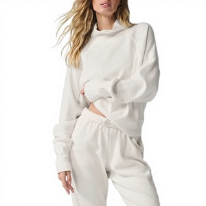 Ensemble de survêtement décontracté coupe-vent en viscose respirante avec sweat-shirt court à capuche et pantalon long - Product Image 2