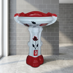Ensemble de lavabo sur pied en céramique Vistaar Sterling, lavabo moderne pour salle de bain, vasque sur pied, articles sanitaires - Product Image 6
