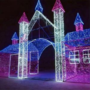 Château <span class=keywords><strong>de</strong></span> conte <span class=keywords><strong>de</strong></span> fées, lumière LED 3D, IP65, étanche, multicolore, grande décoration extérieure pour festival, Noël, Thanksgiving, Nouvel An - Product Image 3