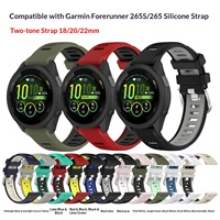 Tali Jam Tangan Silikon Dua Warna Universal untuk Garmin Forerunner 265/265S |   Pilihan 18-22mm |   Stok Pabrik Tersedia |   OEM/ODM
