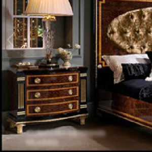 Lit double <span class=keywords><strong>en</strong></span> bois massif <span class=keywords><strong>de</strong></span> style français 1,8 m Finition laquée piano à feuille d'<span class=keywords><strong>or</strong></span> Meubles <span class=keywords><strong>de</strong></span> chambre à coucher <span class=keywords><strong>de</strong></span> luxe pour usage simple ou double - Product Image 3