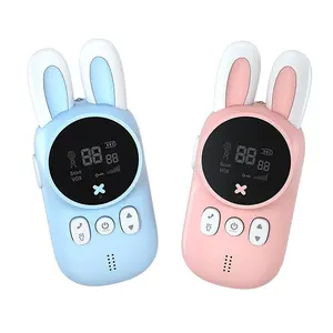 XJ11 bambini Walkie Talkie 3km LED forma animale interfono Display LCD portatile ricetrasmettitore citofono rosa blu