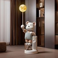 Grands ornements d'ours en résine écologiques pour le salon, meuble TV, canapé, décorations de sol, tirelire violente, haut-parleur Bluetooth