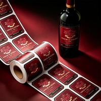Étiquette de vin en papier couché recyclable, impression personnalisée de la marque pour l'emballage de bouteilles de vin de fruits