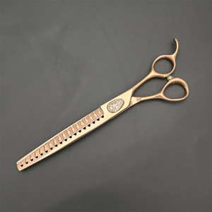 Tijeras Curvas para Mascotas en Oro Rosa de 7 Pulgadas, Tijeras de Acero Inoxidable para Peluquería Canina, Tijeras de Belleza para Uso Profesional - Product Image 3