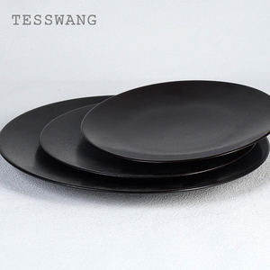 Assiettes en céramique de style occidental de luxe haut de gamme <span class=keywords><strong>vaisselle</strong></span> noire créative <span class=keywords><strong>service</strong></span> en porcelaine pour restaurant à domicile - Product Image 3